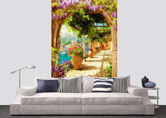 Wall Mural - Walk along the arched balcony