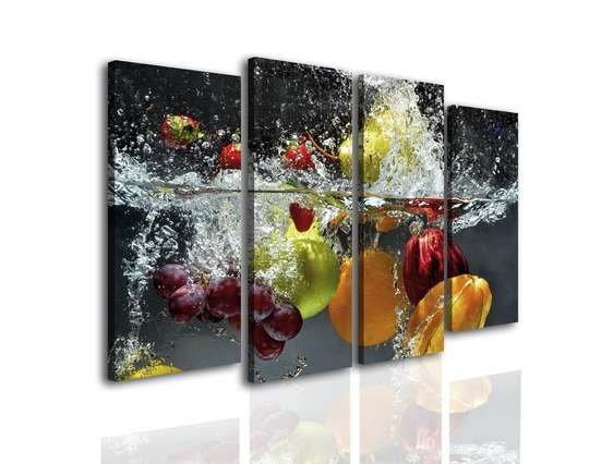 Tablou Pe Panza Multicanvas, Fructe în apă., 198 x 115