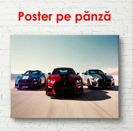 Постер - Гонка машин, 90 x 45 см, Постер в раме