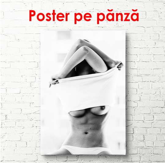 Poster - Slim model posing, 30 x 45 см, Canvas on frame, Nude