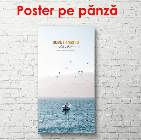 Poster - Boat in the ocean, 60 x 90 см, Framed poster