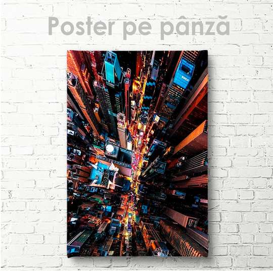 Poster - Skyscrapers top view, 30 x 45 см, Canvas on frame