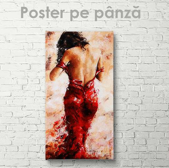 Poster - Fata îngândurată, 30 x 90 см, Panza pe cadru