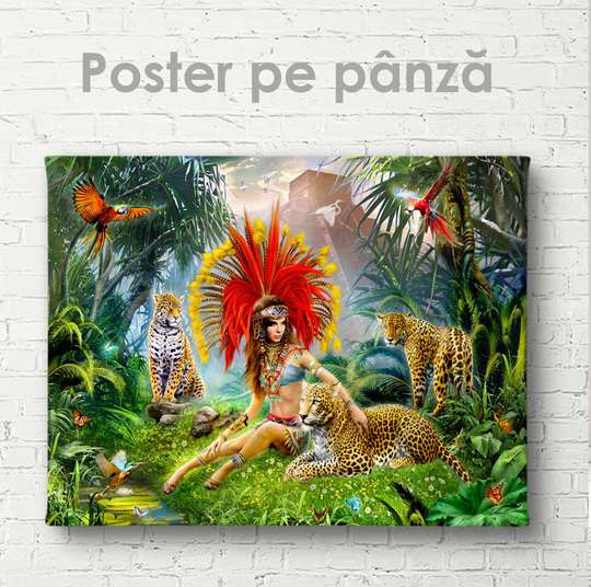 Постер, Мир животных, 45 x 30 см, Холст на подрамнике, Животные