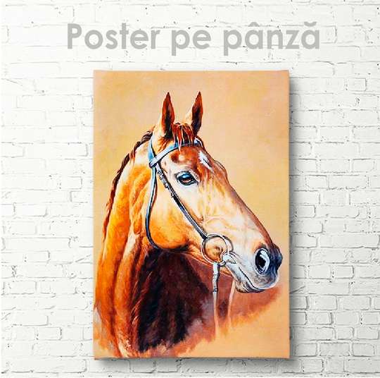 Постер, Коричневая лошадь, 30 x 45 см, Холст на подрамнике, Животные