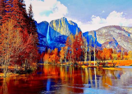 Wall Mural - Forest and mountains in autumn