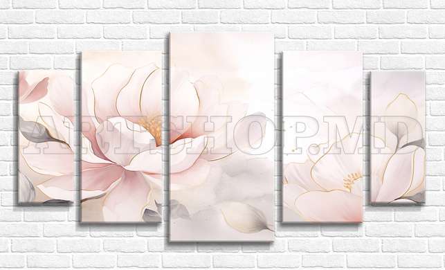 Modular picture, Delicate pink flower, 108 х 60