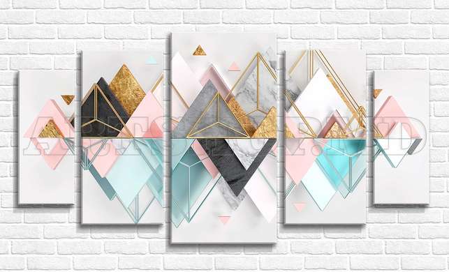 Modular picture, Multicolored triangles, 108 х 60