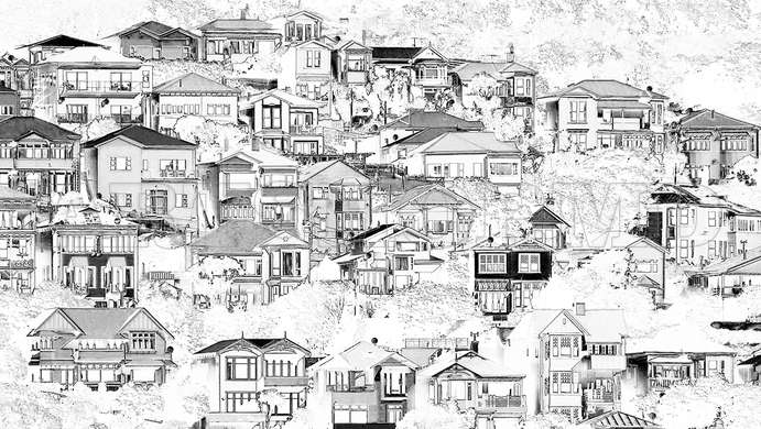 Wall mural - The architecture of the sketched city