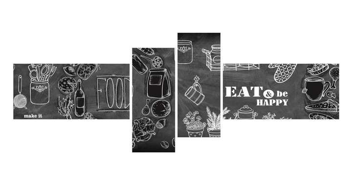 Modular picture, Black board with white lettering, 220 x 81,5