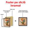 Poster - Pot of spring flowers, 100 x 100 см, Framed poster on glass