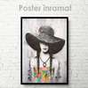 Poster - Fată cu pălărie, 30 x 45 см, Panza pe cadru