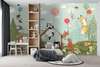 Wall mural for the nursery - Bear panda and other animals in the forest
