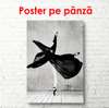 Poster - Fată dansatoare, 30 x 45 см, Panza pe cadru, Alb Negru
