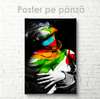 Poster - Black and white image of a girl with rainbow colors, 45 x 90 см, Framed poster on glass, Nude