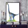Poster - Dinozaur în acuarelă 1, 60 x 90 см, Poster inramat pe sticla