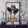 Постер - Девушка в шляпе, 30 x 45 см, Холст на подрамнике