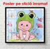 Poster - Little frog, 100 x 100 см, Framed poster