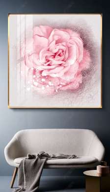 Poster - Delicate beauty, 100 x 100 см, Framed poster on glass, Flowers