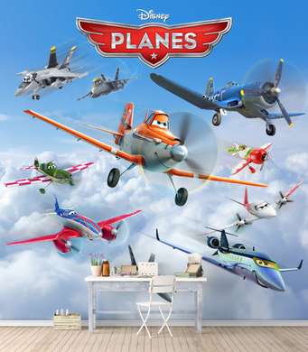 Wall mural for the nursery - Airplanes