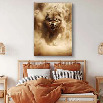 Poster - Angry Wolf, 30 x 60 см, Framed poster, Animals