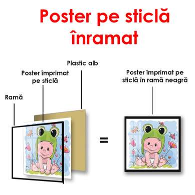 Poster - Broasca mică, 100 x 100 см, Poster înrămat, Pentru Copii