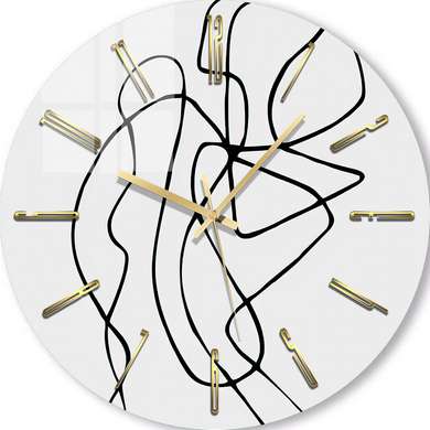 Glass clock - Lines, 40cm