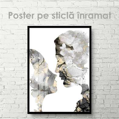 Постер - Абстрактная любовь, 60 x 90 см, Постер на Стекле в раме, Абстракция