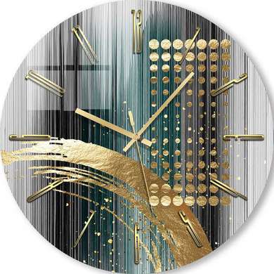 Glass clock - Abstraction in lines, 40cm