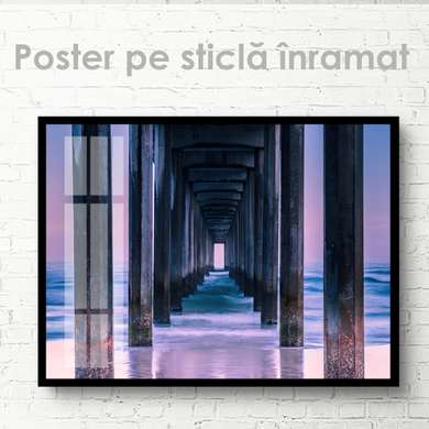 Poster - Path to the sea, 90 x 60 см, Framed poster on glass