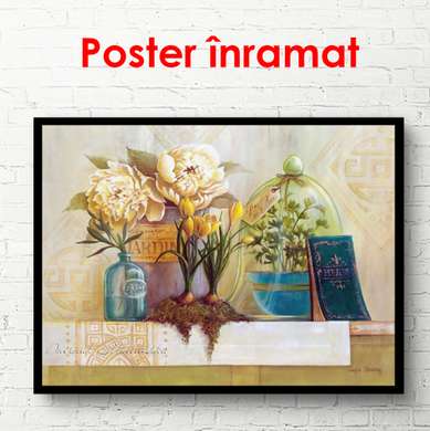 Poster - Still life on a shelf, 90 x 60 см, Framed poster, Provence