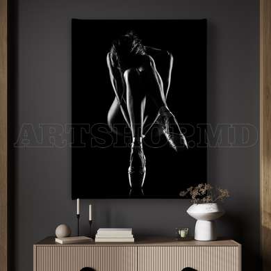 Poster - Siluetă feminină 12, 60 x 90 см, Poster inramat pe sticla, Nude