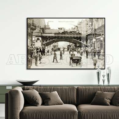 Постер - Фотография Старинного города, 90 x 60 см, Постер в раме, Винтаж