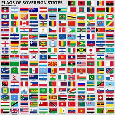 Фотообои - Флаги суверенных государств
