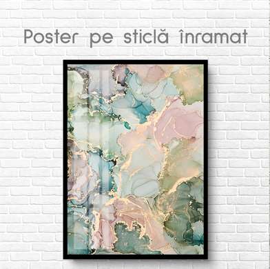 Постер - Индиго Флюид Арт, 60 x 90 см, Постер на Стекле в раме