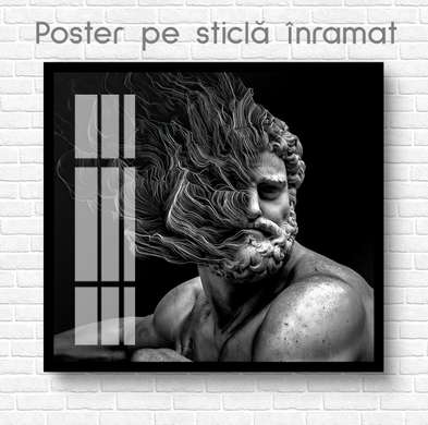 Poster - Classic VS Modern, 100 x 100 см, Framed poster on glass, Black & White