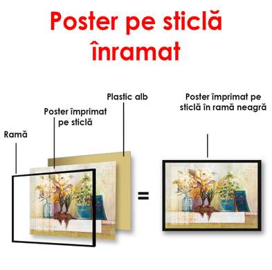 Постер - Натюрморт на полке, 90 x 60 см, Постер в раме, Прованс