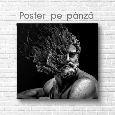 Постер - Классика VS Современость, 100 x 100 см, Постер на Стекле в раме, Черно Белые