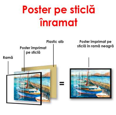 Poster - Ambarcarea iahturilor, 90 x 60 см, Poster înrămat