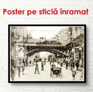 Poster - O fotografie a orașului vechi, 90 x 60 см, Poster înrămat, Vintage