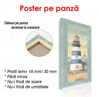 Poster - Farul albastru, 50 x 150 см, Poster înrămat, Provence
