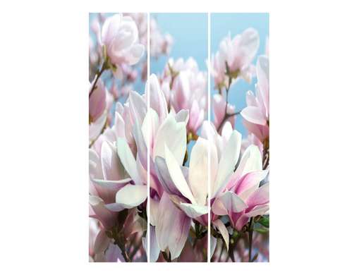 Ширма - Белые и розовые цветы на фоне голубого неба, 7