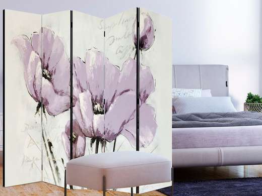 Screen with lilac flowers., 7