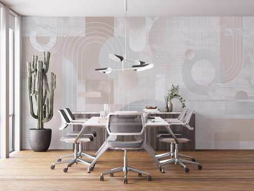 Wall Mural - Geometry on the wall in gentle shades