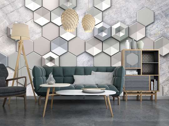 Wall Mural - Gray geometric abstraction