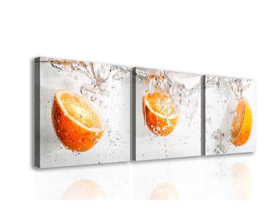 Модульная картина, Три апельсина., 225 x 75