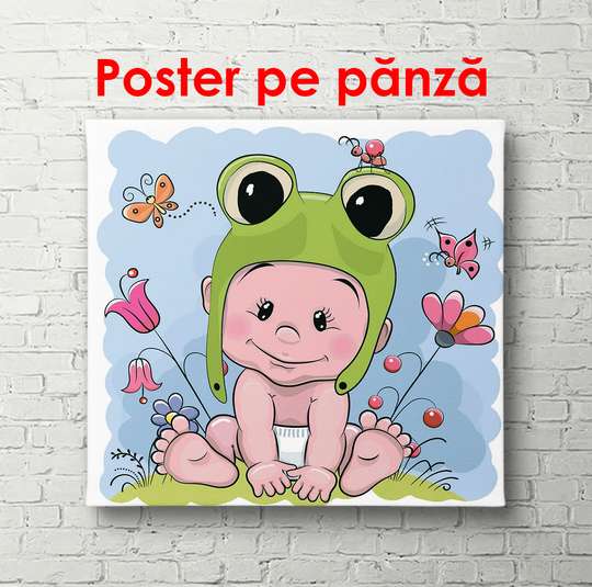 Постер - Маленькая лягушка, 100 x 100 см, Постер в раме