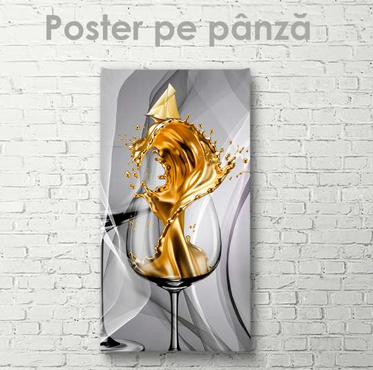 Постер - Золотой коктейль, 30 x 60 см, Холст на подрамнике
