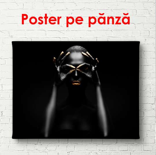 Poster - Negresă, 45 x 30 см, Panza pe cadru, Glamour