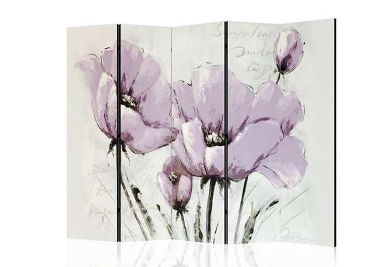 Screen with lilac flowers., 7